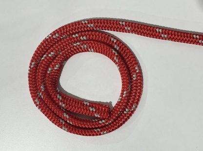 12mm 100m Equestrian Rein Rope Single Fleck Red/Silver Gray